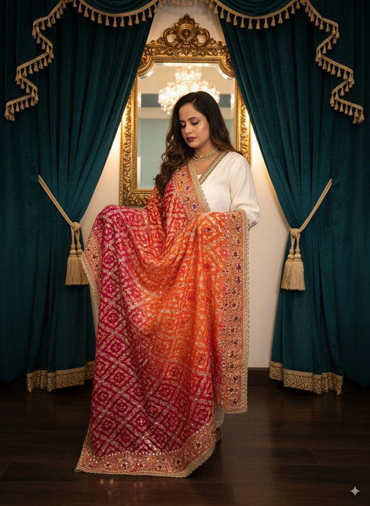 Banarsi mirror work dupatta